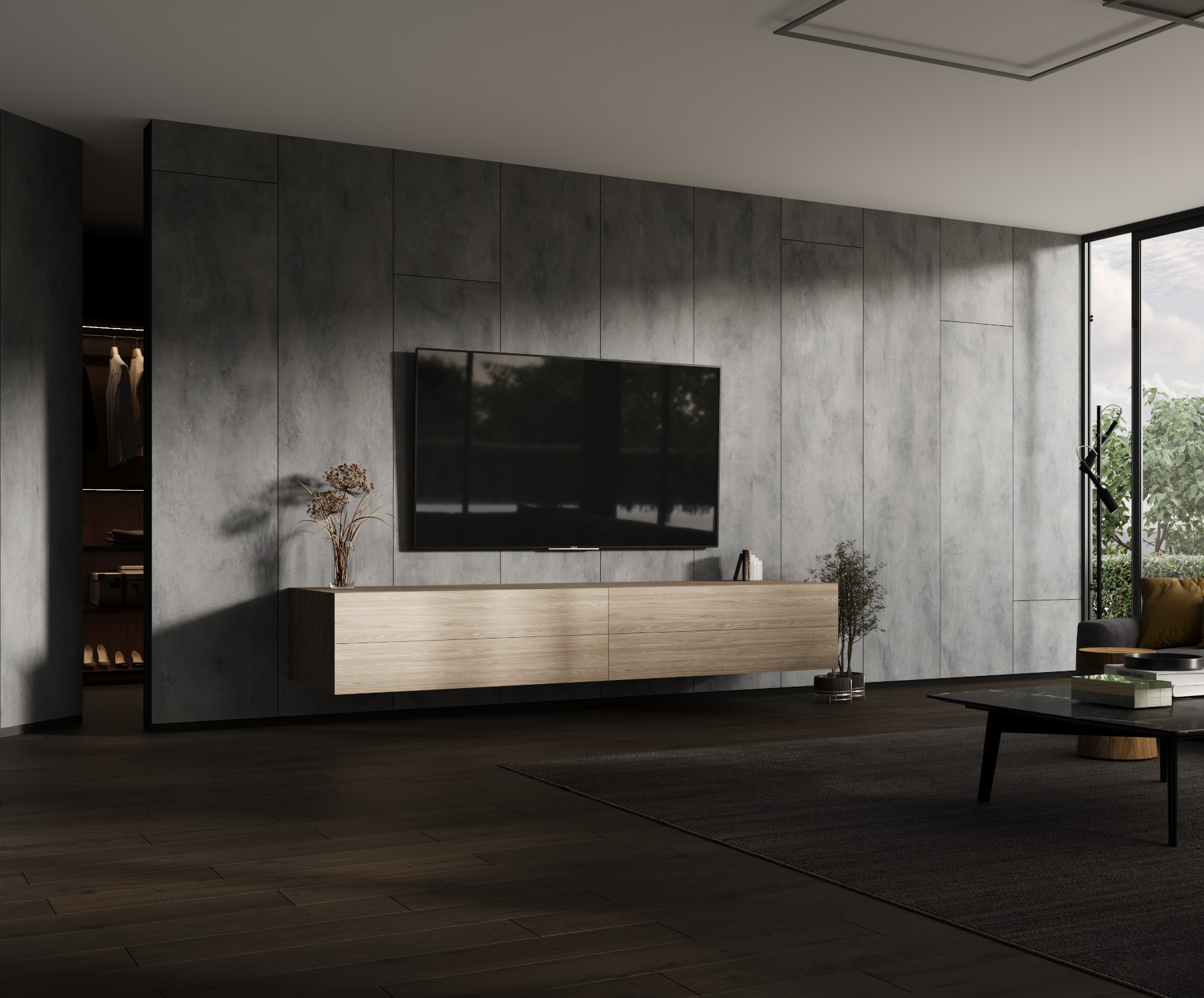 Väggpanel Grå Concrete var 3